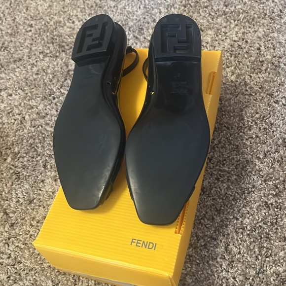 FENDI Size 37 Ballerina Flats, New In Box Black - Picture 2 of 14